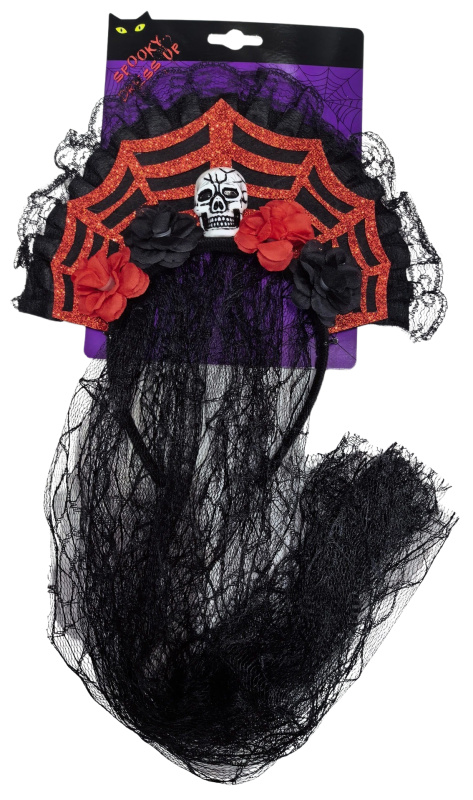 Halloween závoj lebka a růže