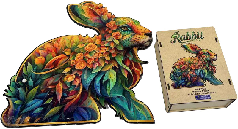 Dřevěné vkládací puzzle králík