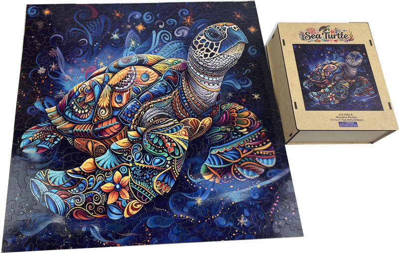 Dřevěné puzzle – Mořská želva