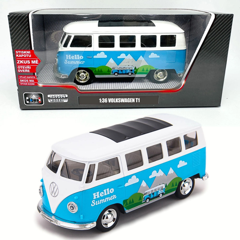 Kovový model - 1:30 Volkswagen T1 se světlem a zvukem