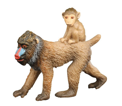 BALULU - figurka Mandril s mládětem