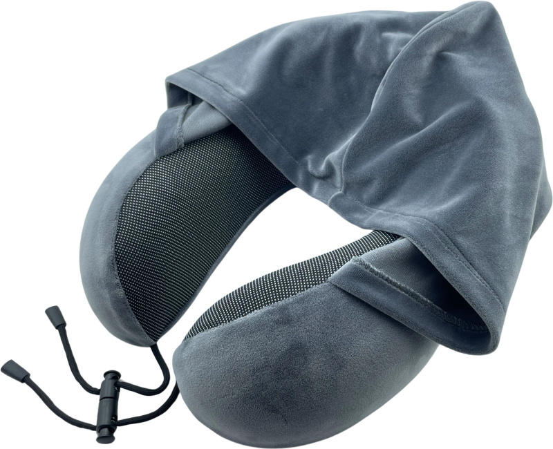 Ergonomický záhlavník s kapucí z paměťové pěny šedý - 1 kus