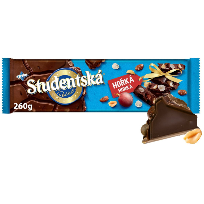 Orion Studentská pečeť Hořká čokoláda s arašídy, rozinkami a želé