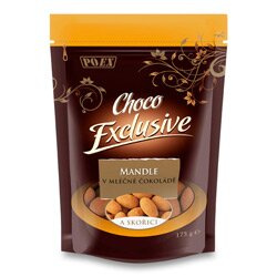POEX Choco Exclusive Mandle v mléčné čokoládě a skořici 175 g