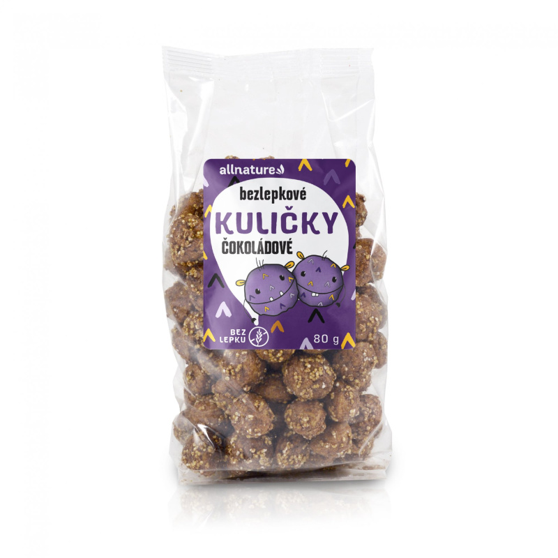 Allnature Bezlepkové Kuličky čokoládové, 80 g