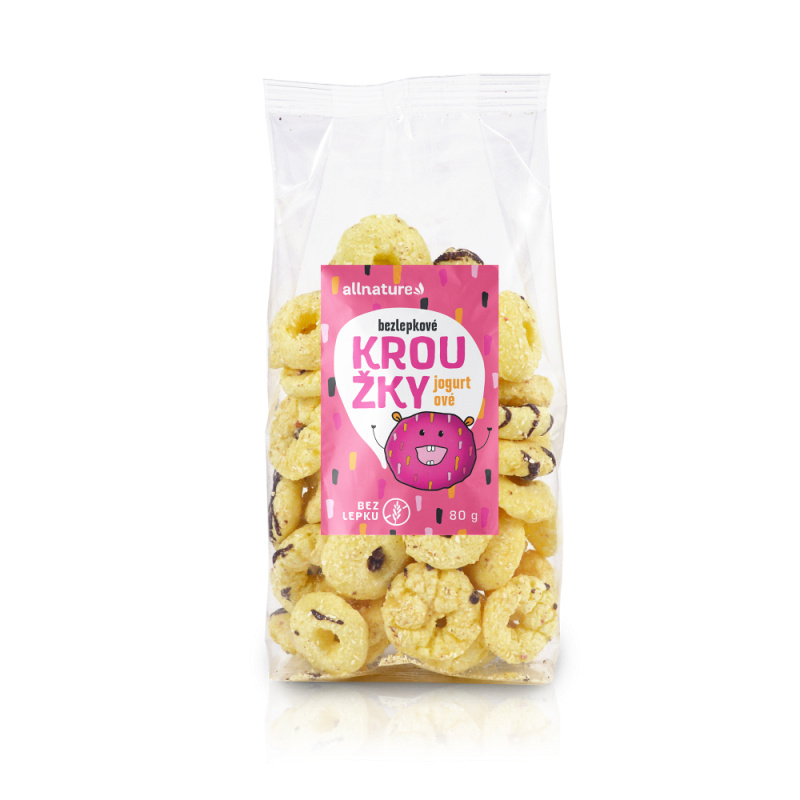 Allnature Bezlepkové Kroužky jogurtové, 80 g