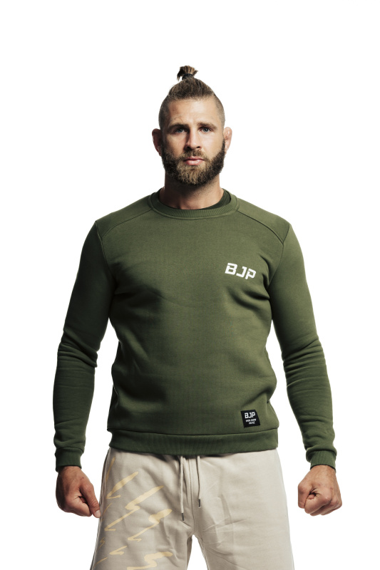 BJP Mikina Crewneck Basic 2024, Khaki Velikost: M