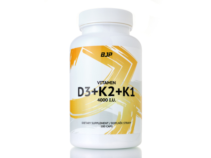 BJP Vitamin D3 + K2 + K1, 4000 IU, 100 rostlinných kapslí