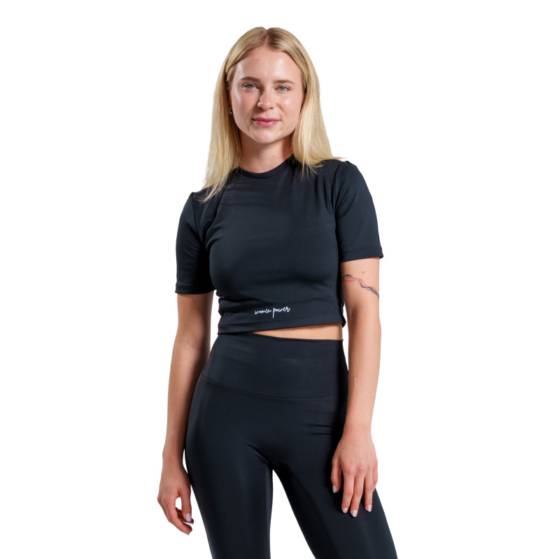 Dámský BJP sportovní top s krátkým rukávem, černá Velikost: XS