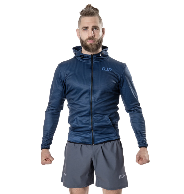 Sportovní mikina s kapucí BJP x ATEX, modrá Velikost: L