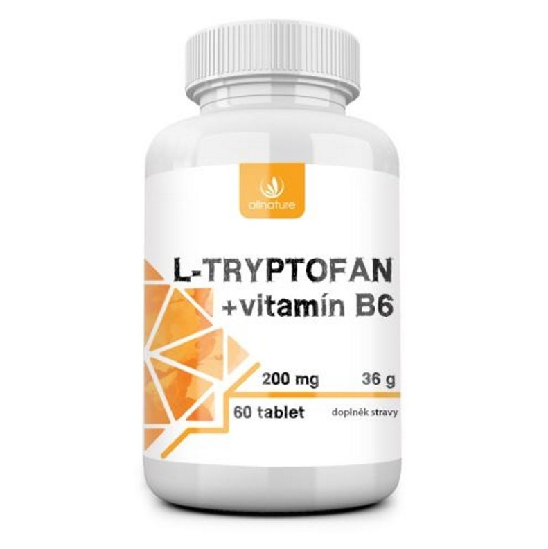 Allnature L-tryptofan + vitamín B6 200 mg, 60 ks