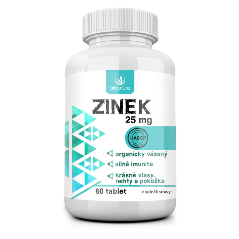 Allnature Zinek 25 mg, 60 ks