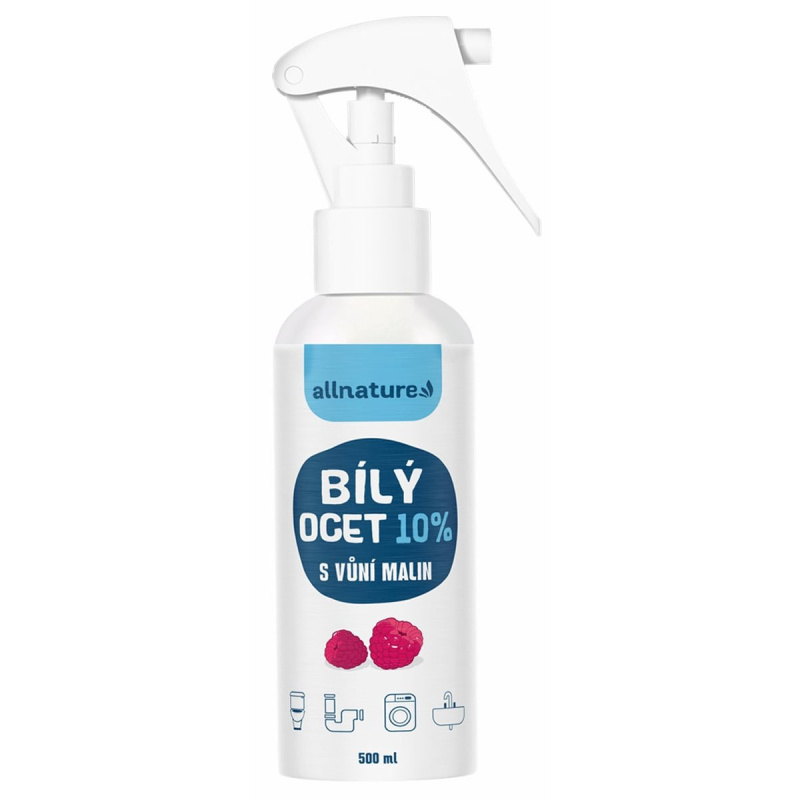 Allnature Bílý ocet sprej 10% s vůní malin