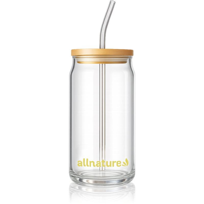 Allnature Sklenice s brčkem 480ml