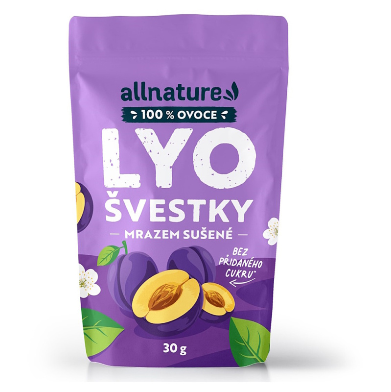 ALLNATURE Švestky sušené mrazem 30 g