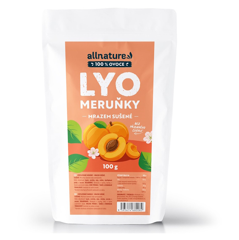 ALLNATURE Meruňky sušené mrazem 100 g