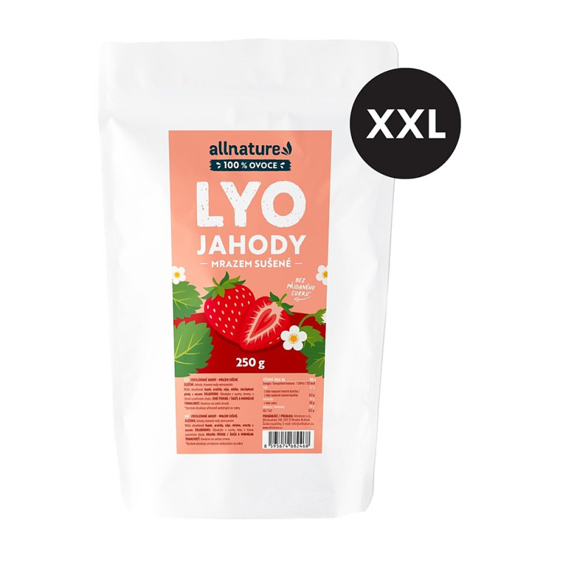 ALLNATURE Jahody sušené mrazem XXL 250 g