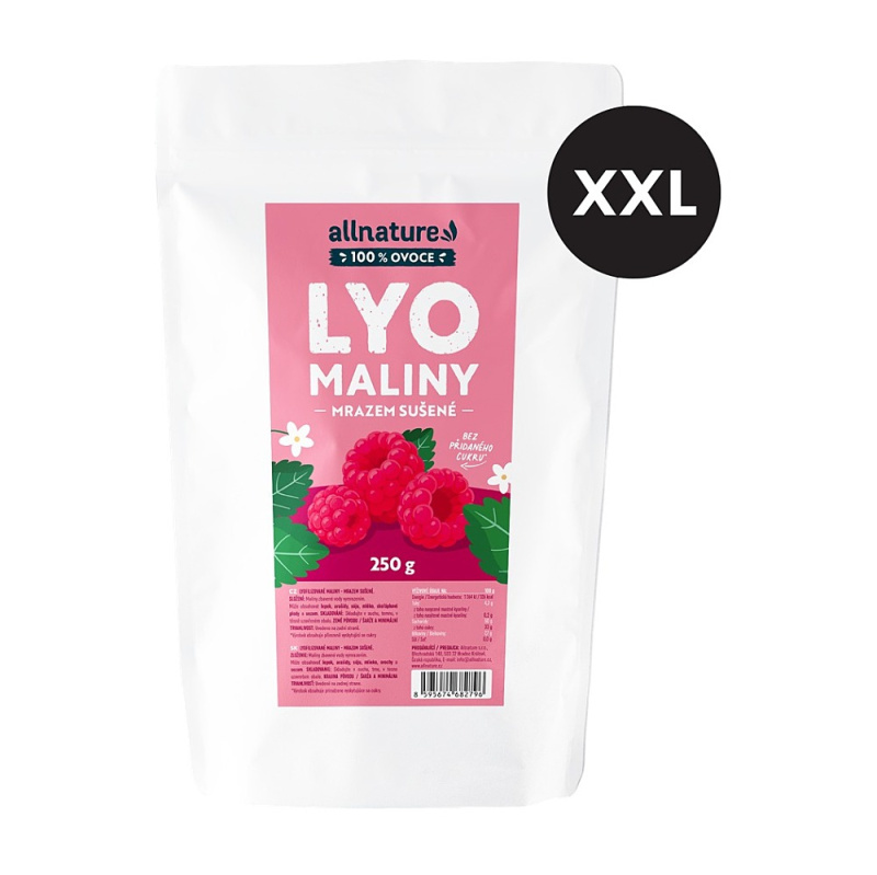 ALLNATURE Maliny sušené mrazem XXL 250 g