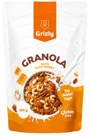 Grizly Granola 450 g - ořechy a med