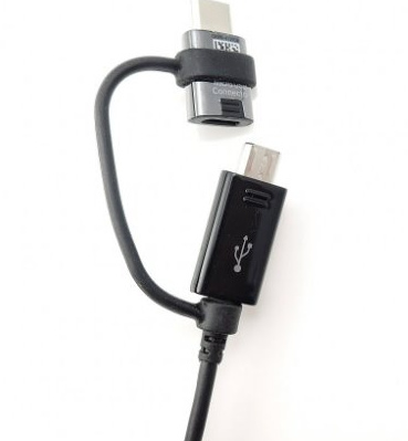 EP-DG950DBE Samsung Combo microUSB Datový Kabel s redukcí USB-C 1.4m Black (Bulk)