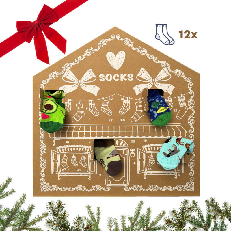 Adventní kalendář 12x dětské ponožky Dedoles (24DXV2) 27/30