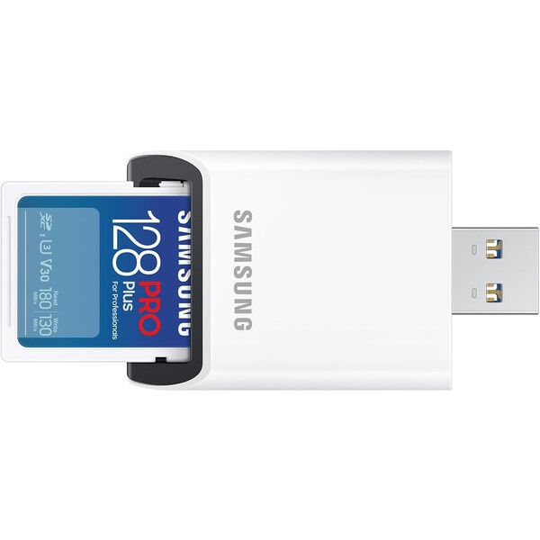 Samsung SDXC 128GB PRO PLUS + USB adaptér MB-SD128SB/WW Modrá