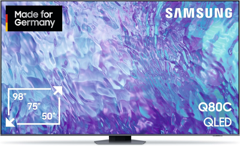 Smart televize Samsung GQ98Q80CATXZG / QLED / 3840 × 2160 px / 98" (249 cm) / 4K Ultra HD / karbonově stříbrná Varianta: ivi1