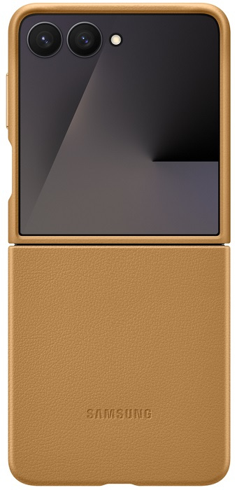 Ochranný kryt z veganské kůže na mobil Samsung Galaxy Z Flip7 (EF-VF766PAEGWW) / Camel Varianta: ivi1