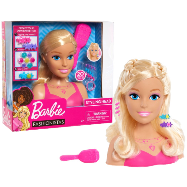 Barbie česací hlava - blonďatá