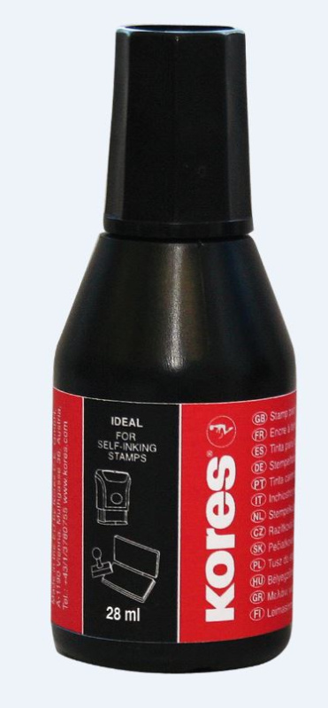 Razítkovací barvy 27 ml černá Kores