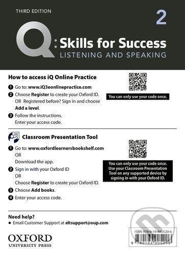 Q: Skills for Success: Listening and Speaking 2 - Teacher´s Access Card, 3rd - kniha z kategorie Jazykové učebnice a slovníky