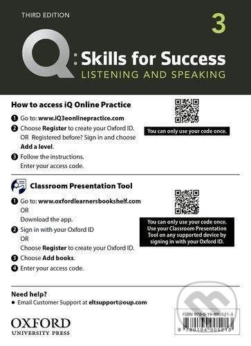 Q: Skills for Success: Listening and Speaking 3 - Teacher´s Access Card, 3rd - kniha z kategorie Jazykové učebnice a slovníky