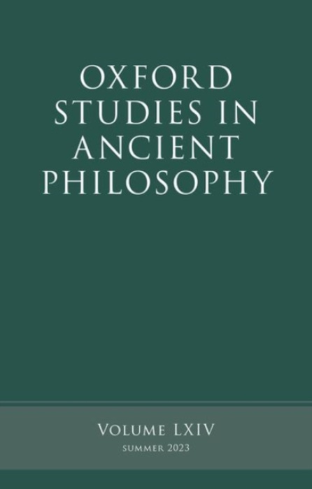 Oxford University Press Oxford Studies in Ancient Philosophy