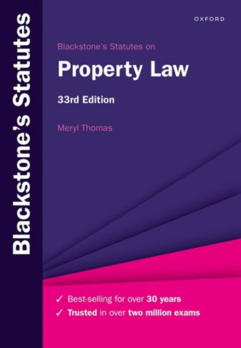 Oxford University Press Blackstone's Statutes on Property Law - Thomas, Meryl (Lecturer in Law, Lecturer in Law, Institute of Law Jersey)