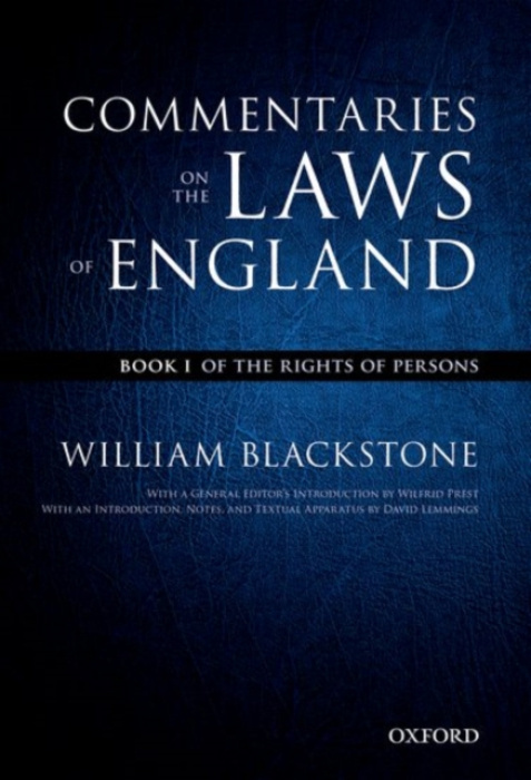Oxford Edition of Blackstones: Commentaries on the Laws of England, Book I, II, III, and IV Oxford University Press